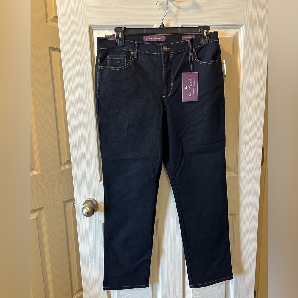 Gloria Vanderbilt 16P Amanda Women's Dark Blue Tapered Leg Skinny Jeans NWT